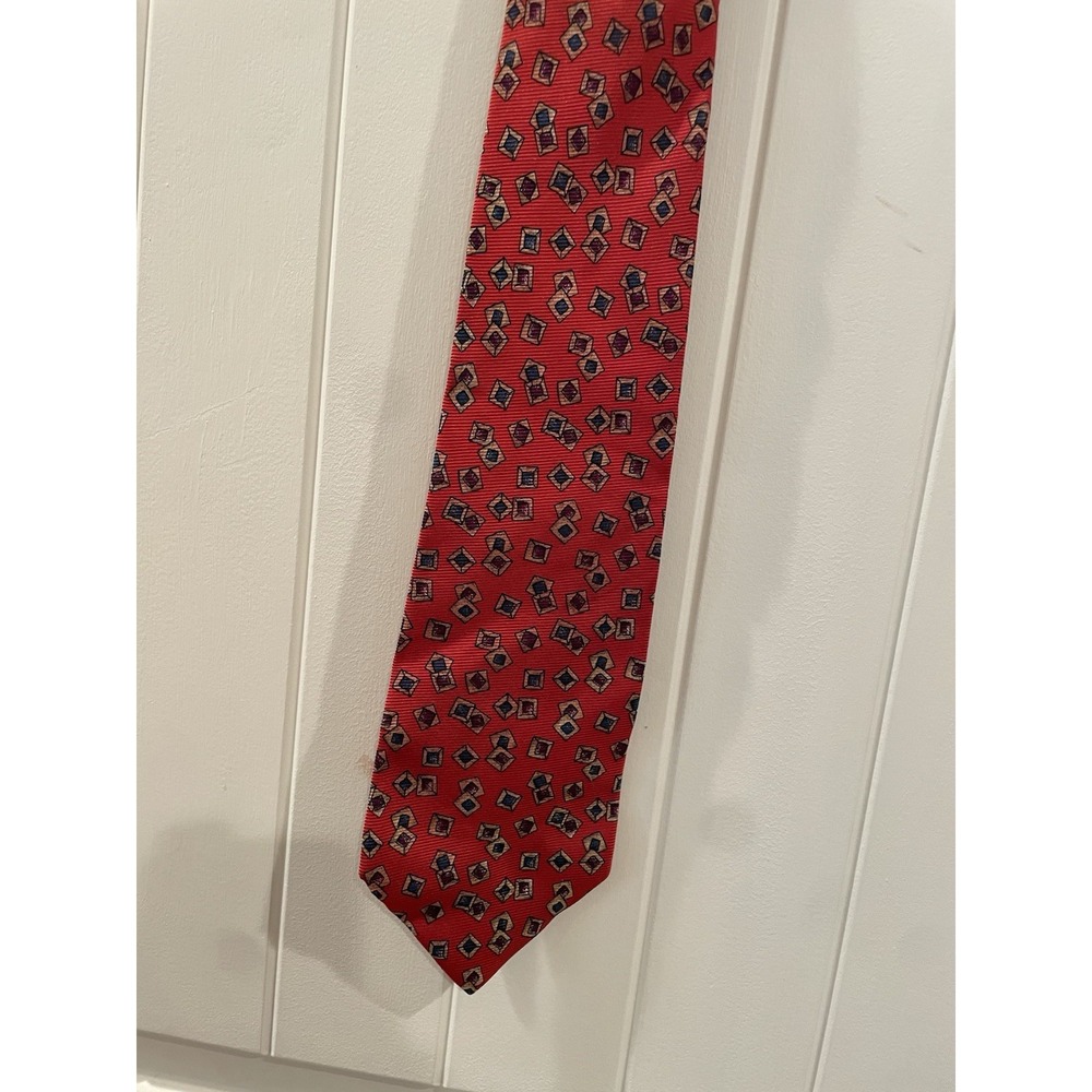 Gitman‎ Bros For Levy's Nashville Men's Neck Tie Pure Silk Red Geometric Vintage